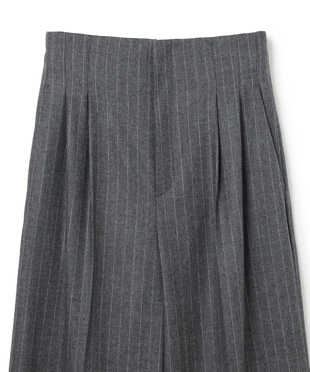 BEIGE， DELAND / ウールピンストライプハイウエストタックパンツ 