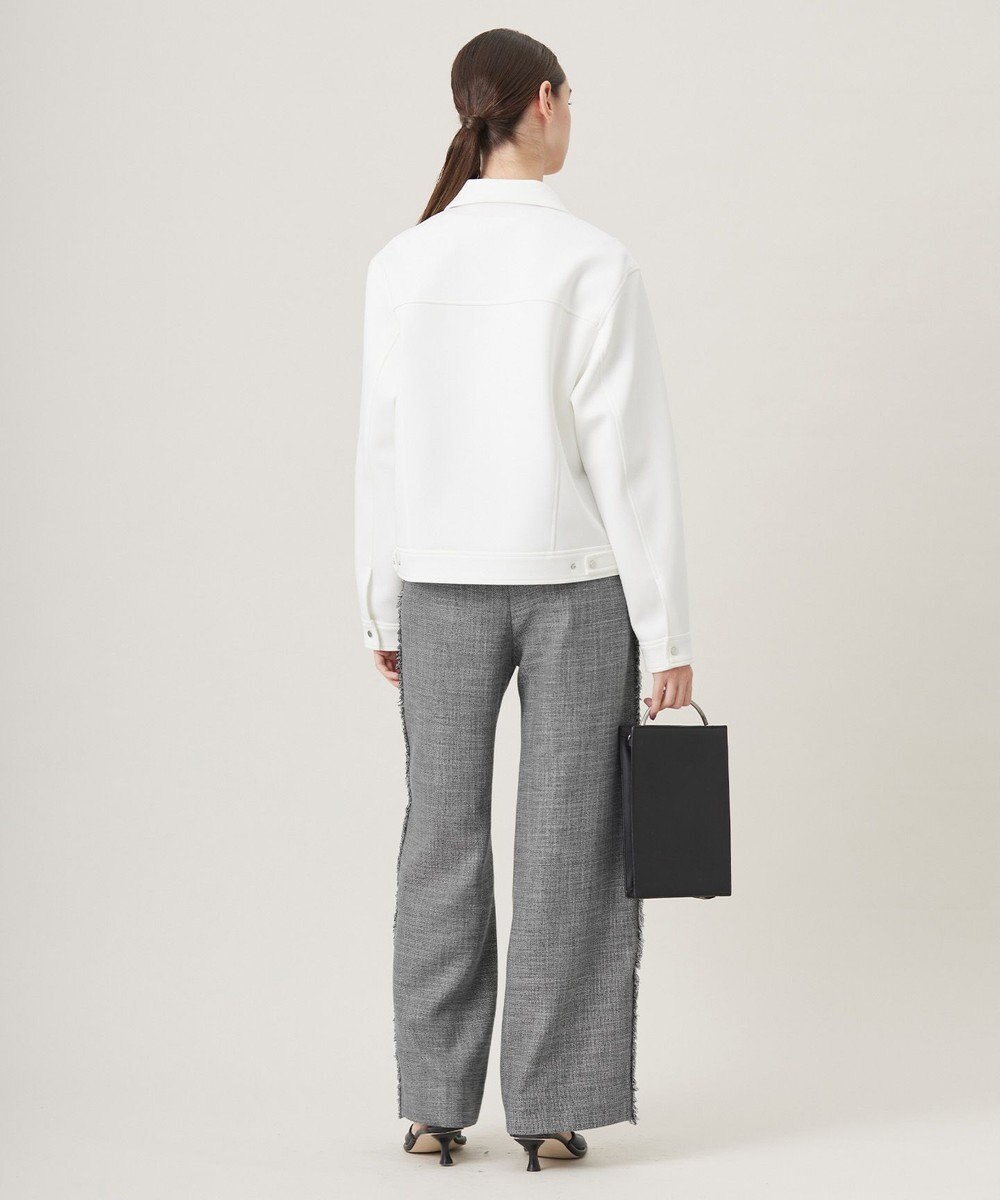 ICB 【洗える】 ライトスラブツイード ワイドパンツ 