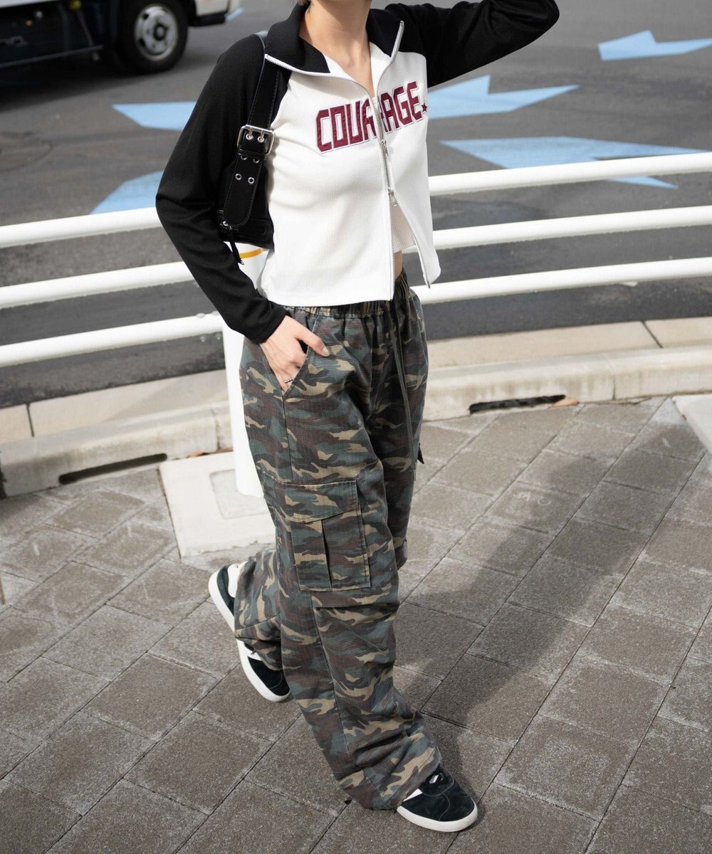 WEGO ダブルジップワッペンロゴラグランロンT 