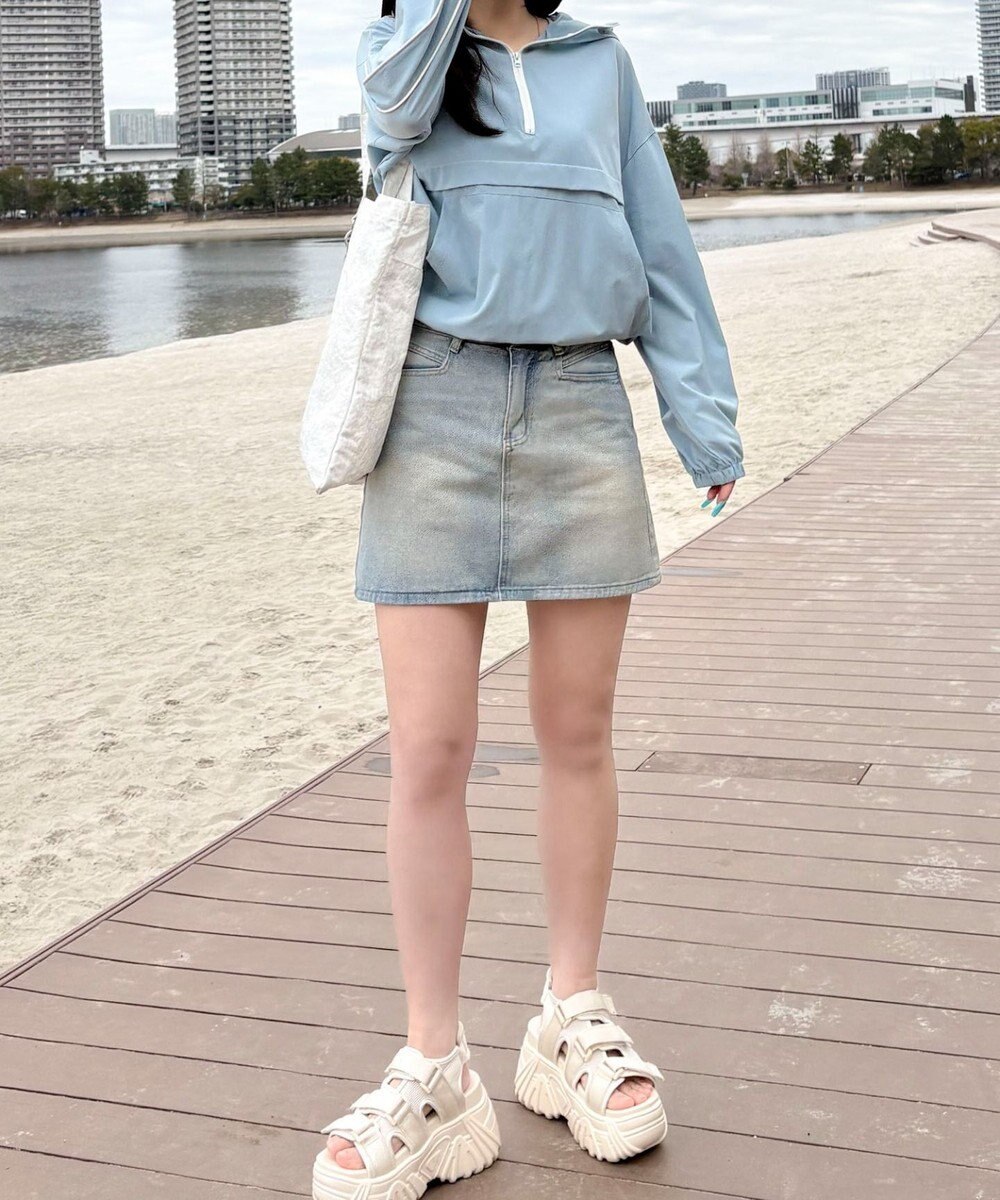 WEGO 【日焼け対策/セットアップ対応】ラッシュガードラインアノラックパーカー 