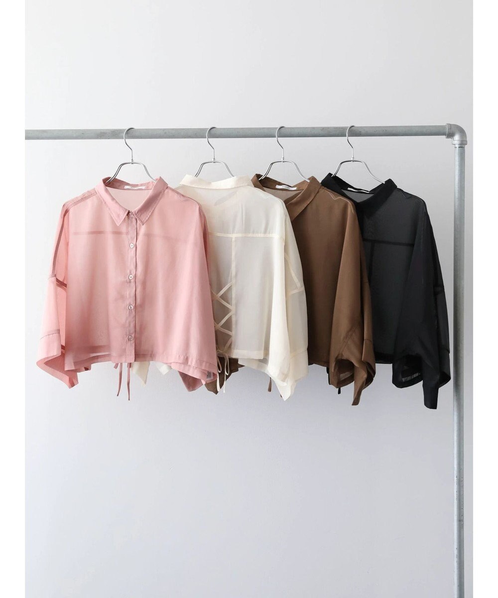 Green Parks ＥＧＯＩＳＴ　５分袖短丈シアーシャツ 