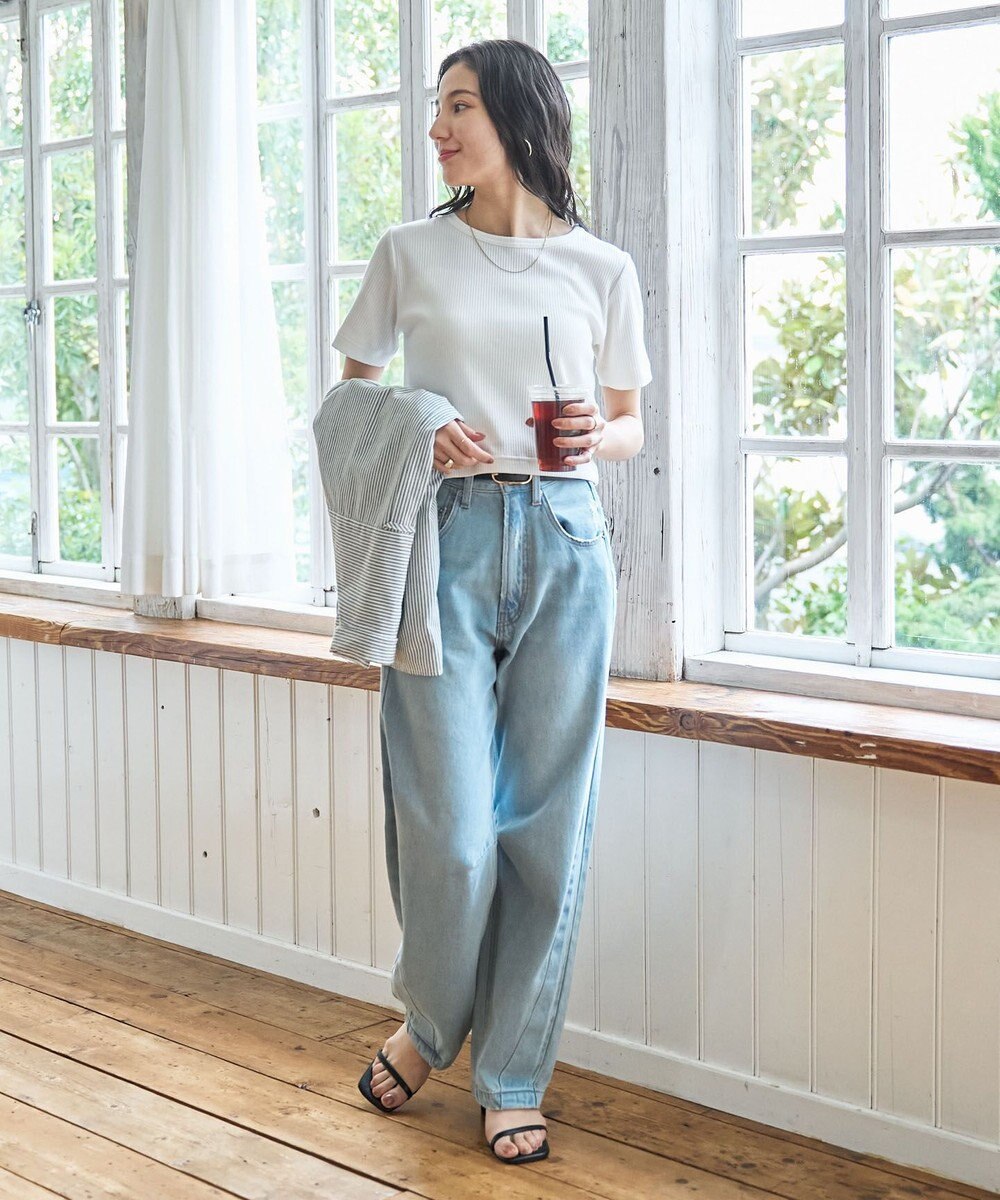 WEGO 【洗える/SML】コンパクトリブT 