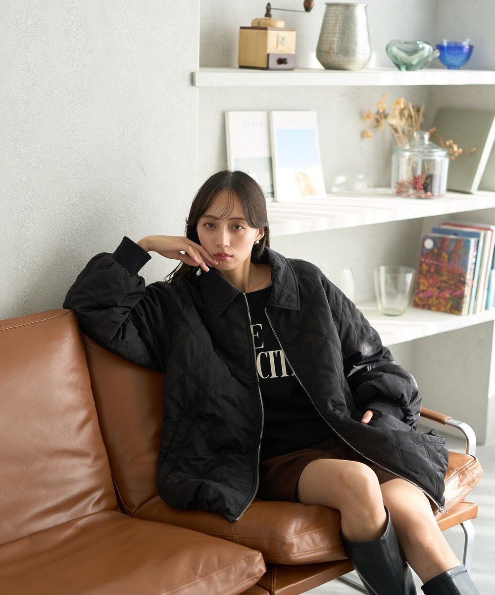 earth music&ecology 【WEB限定】ダブルステッチキルティングコート 