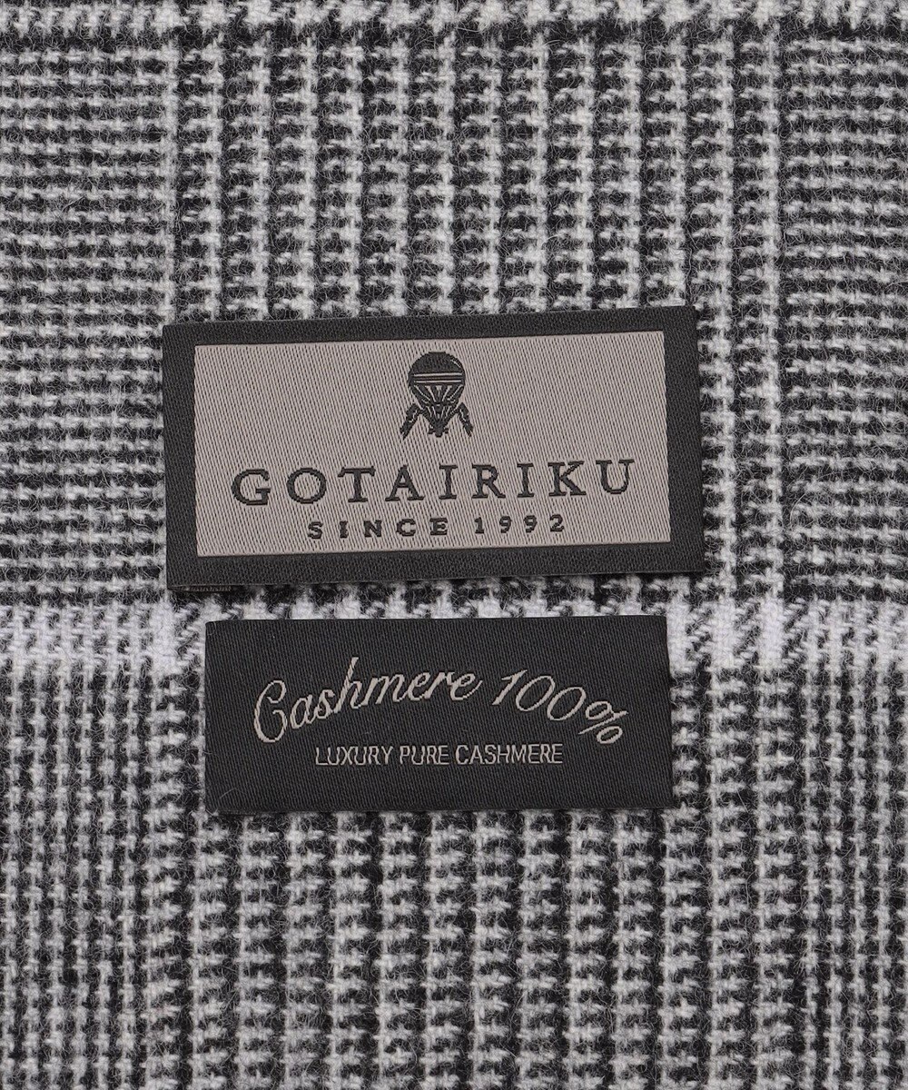 GOTAIRIKU 【カシミヤ100％】 幅広 マフラー_グレンチェック柄(40×180) 