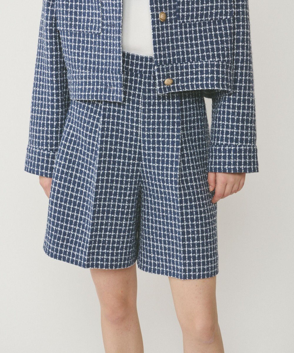 GRACE CONTINENTAL チェックツイードハーフパンツ 