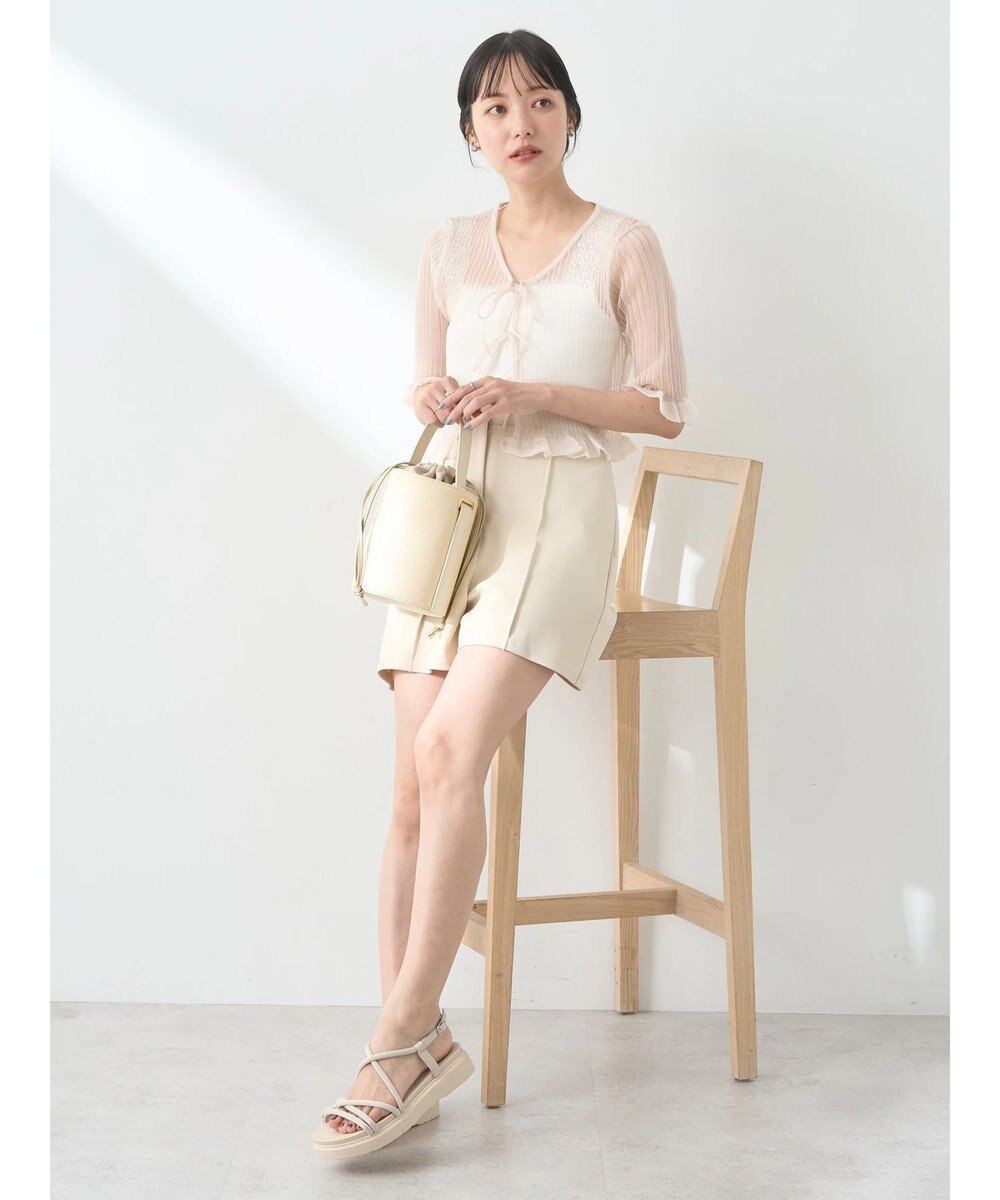 earth music&ecology シアーラメフリルカーディガン 