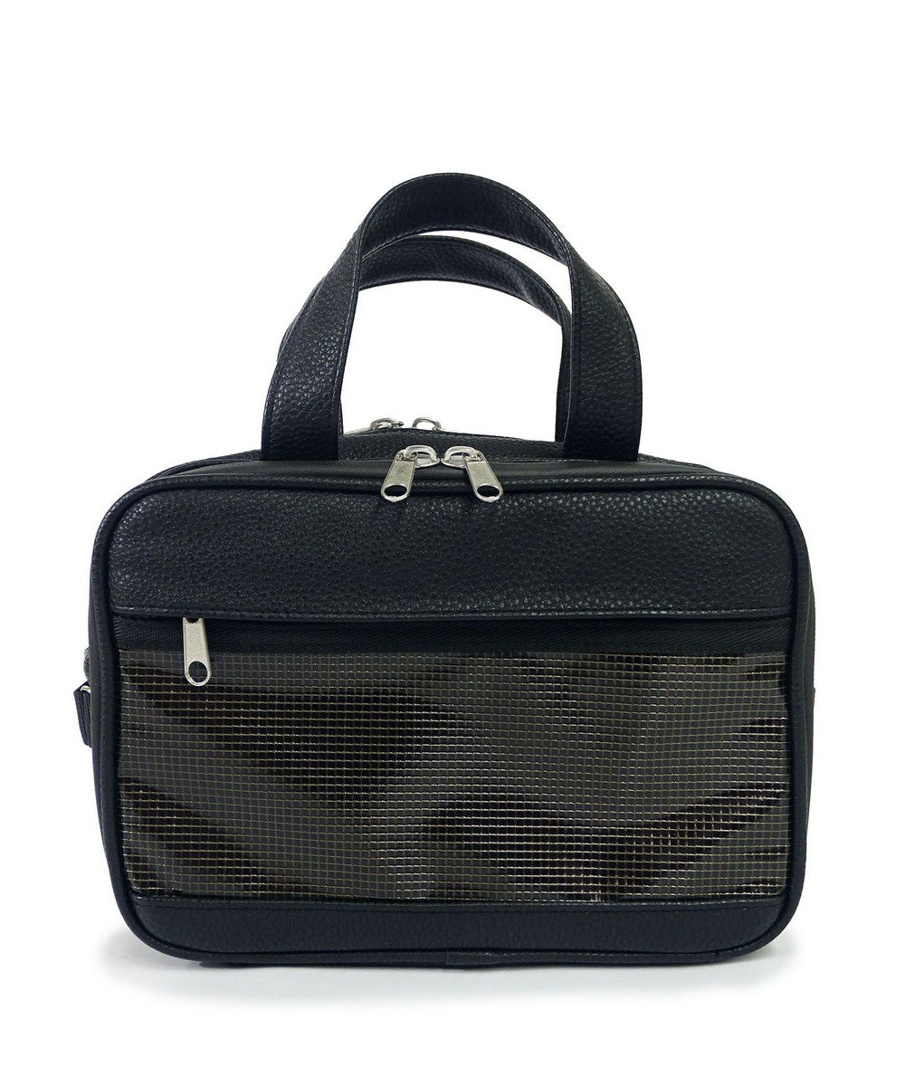+RING 【プラスリング】【数量限定】メンズ向け  synthetic leather mini boston bag BLK Sr.403 黒