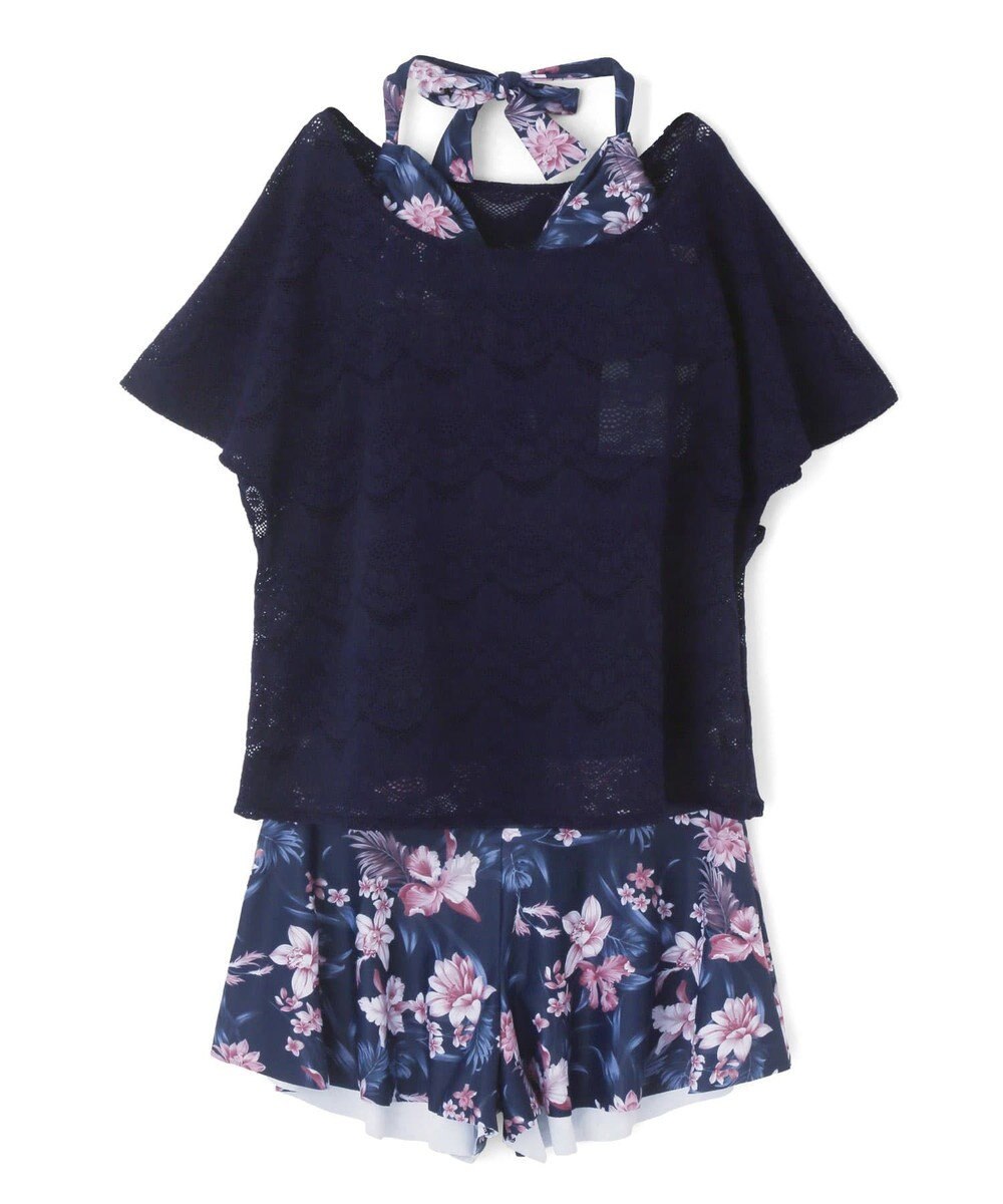 San-ai Resort（三愛水着楽園） 【新色ホワイト＆パープル入荷】４点セット水着　9M・11L【San-ai Resort（サンアイリゾート）】 