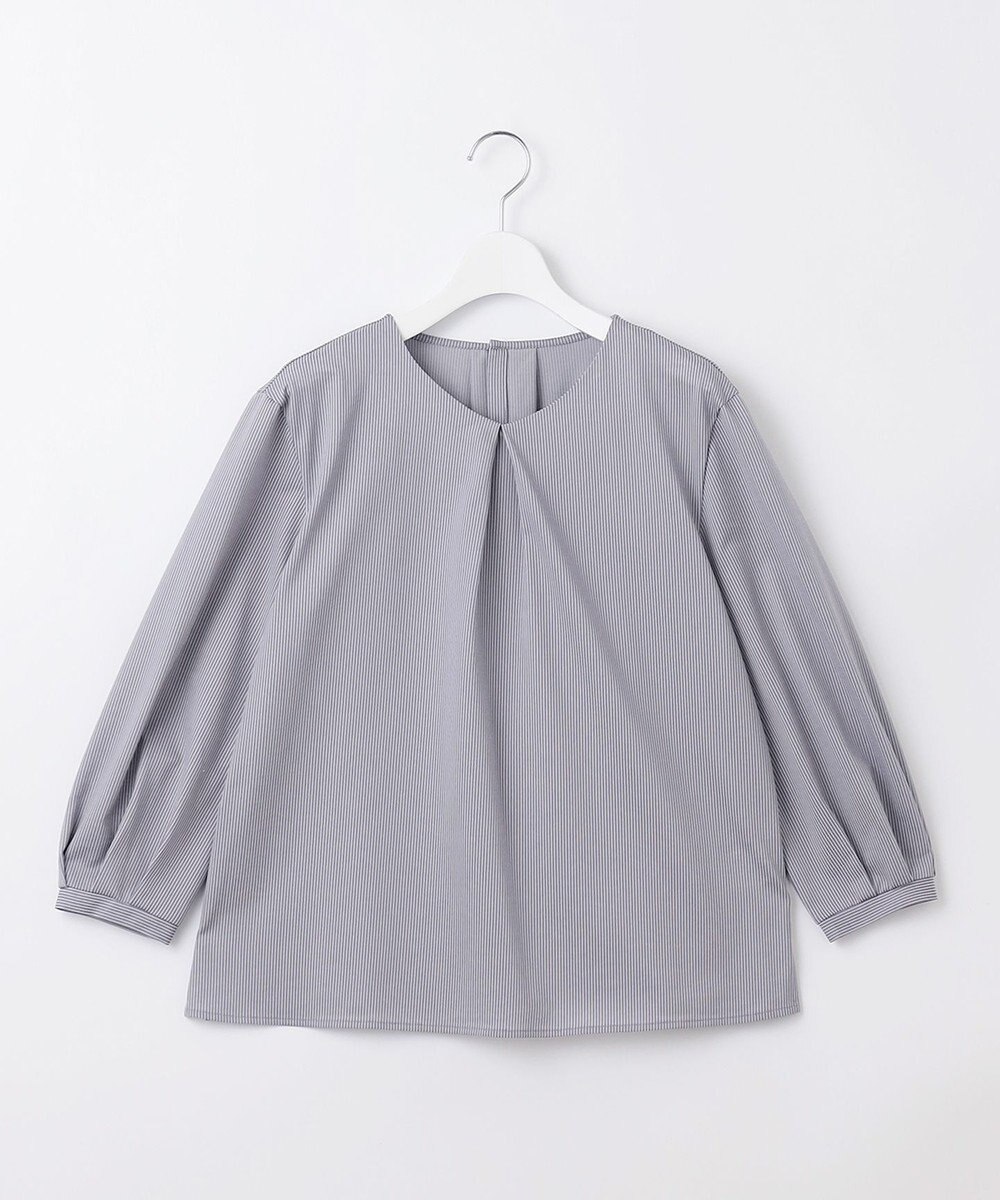 J.PRESS LADIES ストライプジャカード Vネック カットソー 