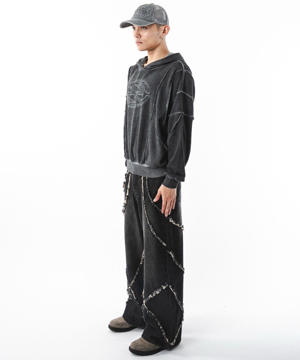 WEGO 【ユニセックス着用ITEM/MLサイズ展開】コールドダイスウィッチングプルパーカー 