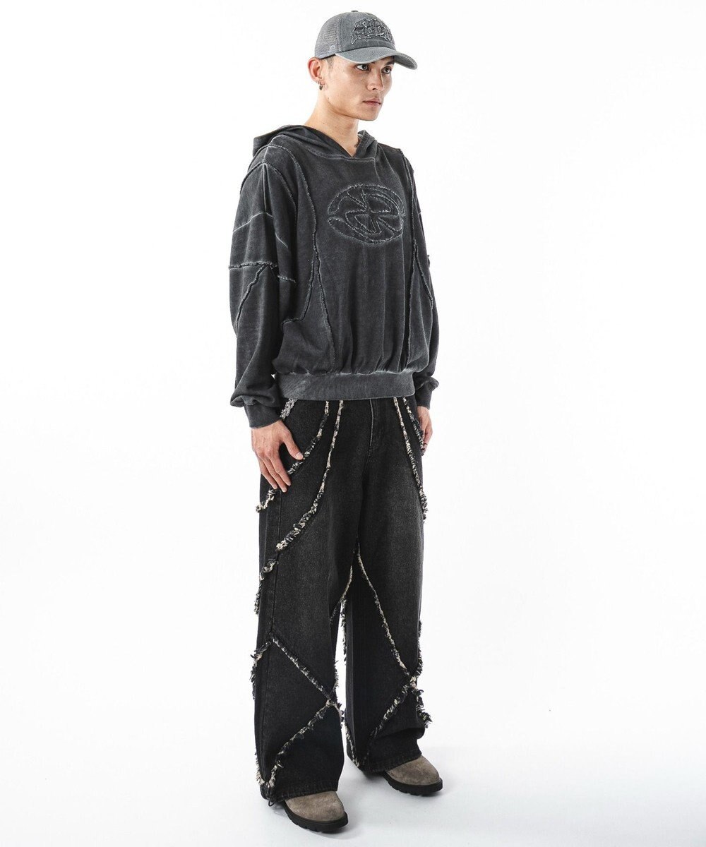 WEGO 【ユニセックス着用ITEM/MLサイズ展開】コールドダイスウィッチングプルパーカー 