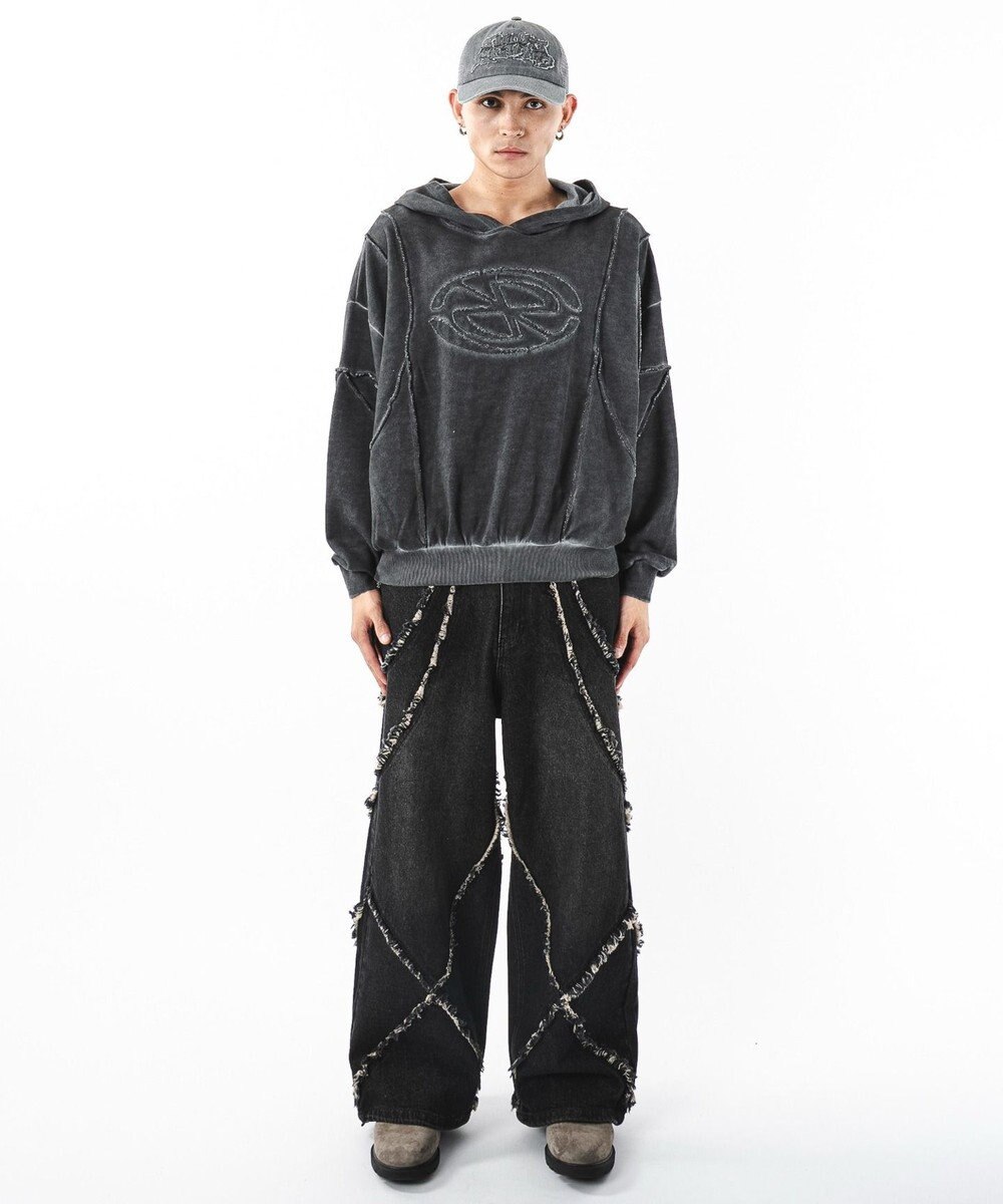 WEGO 【ユニセックス着用ITEM/MLサイズ展開】コールドダイスウィッチングプルパーカー 