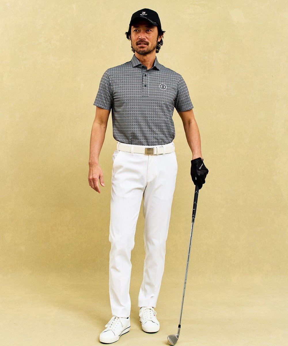 23区GOLF 【MEN】モノグラム柄  半袖ポロシャツ 