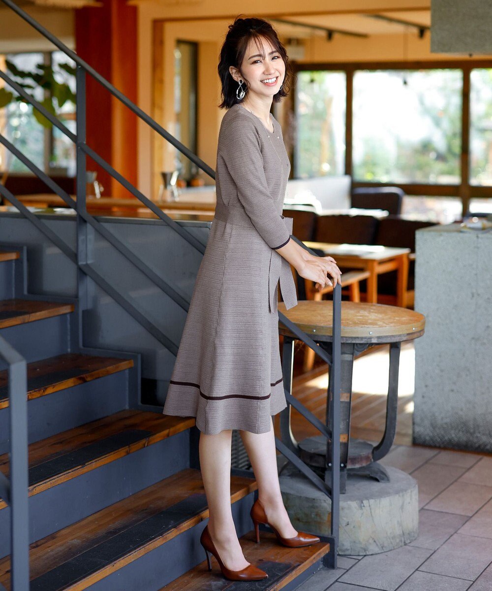 Tiaclasse L 【洗える】リップル編みニットワンピース 