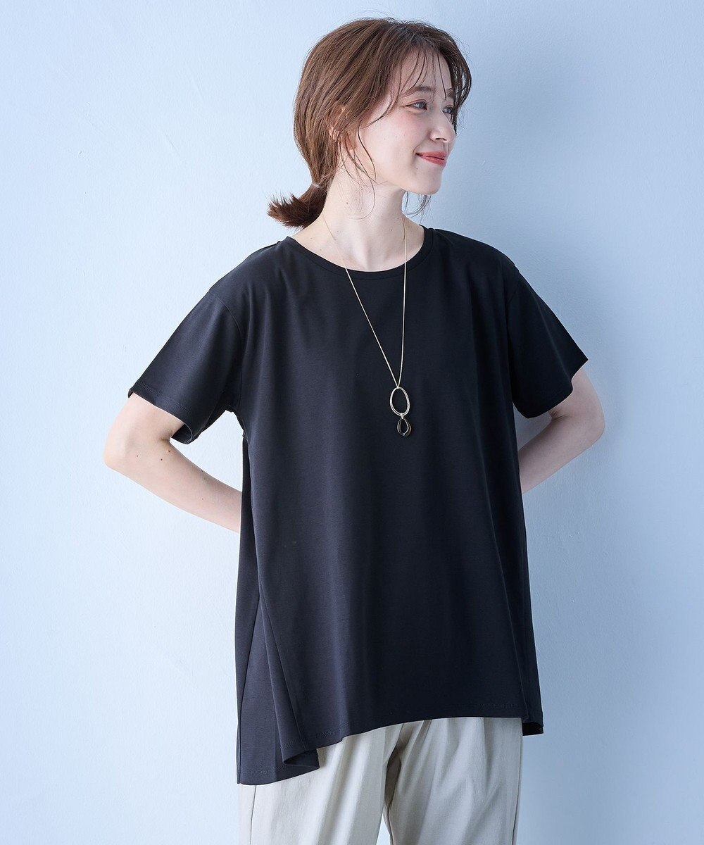 ANY L 【汗ジミ防止加工】シルケットスムースバックギャザーチュニック 