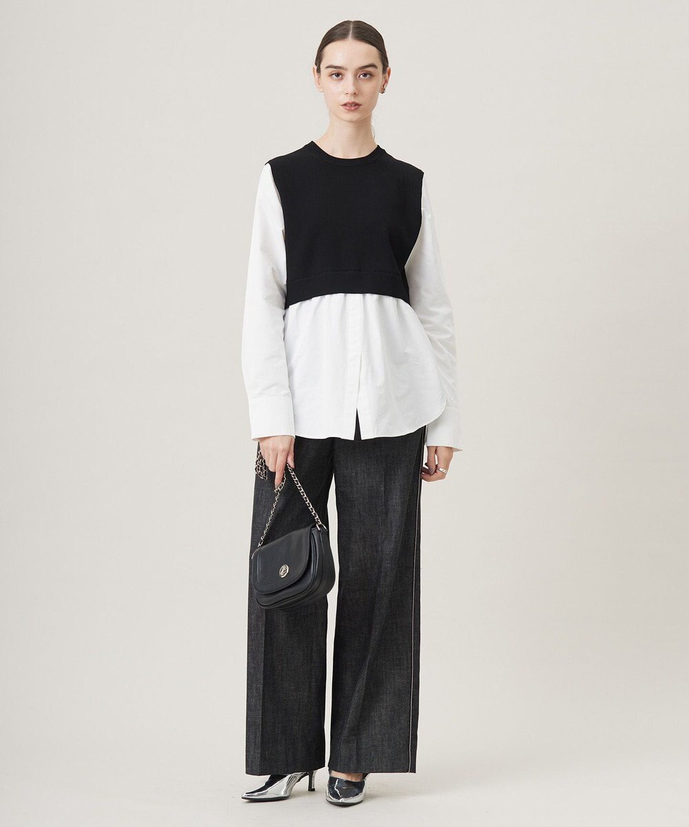 ICB L 【2WAY・洗える】シャツクロスコンビニットプルオーバー 