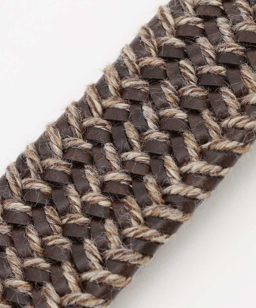 JOSEPH ABBOUD 【イタリア素材・ストレッチ・日本製】レザーメランジストレッチ ベルト 