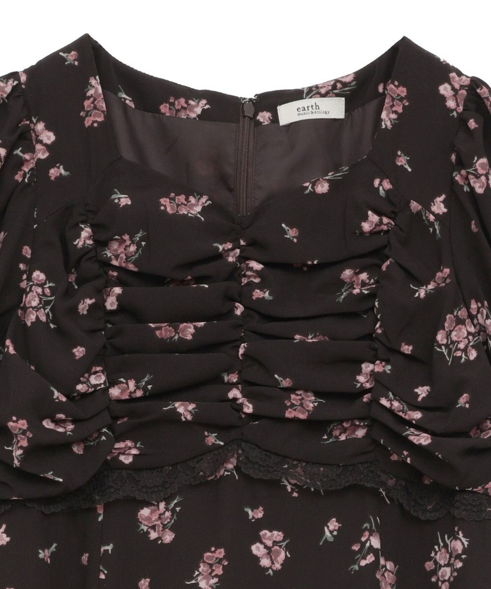 earth music&ecology レース切替フラワーロングワンピース 