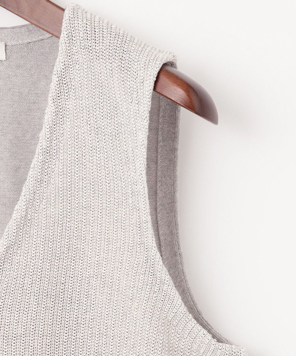 JOSEPH ABBOUD 【洗える】ストローヤーン ニット ベスト 