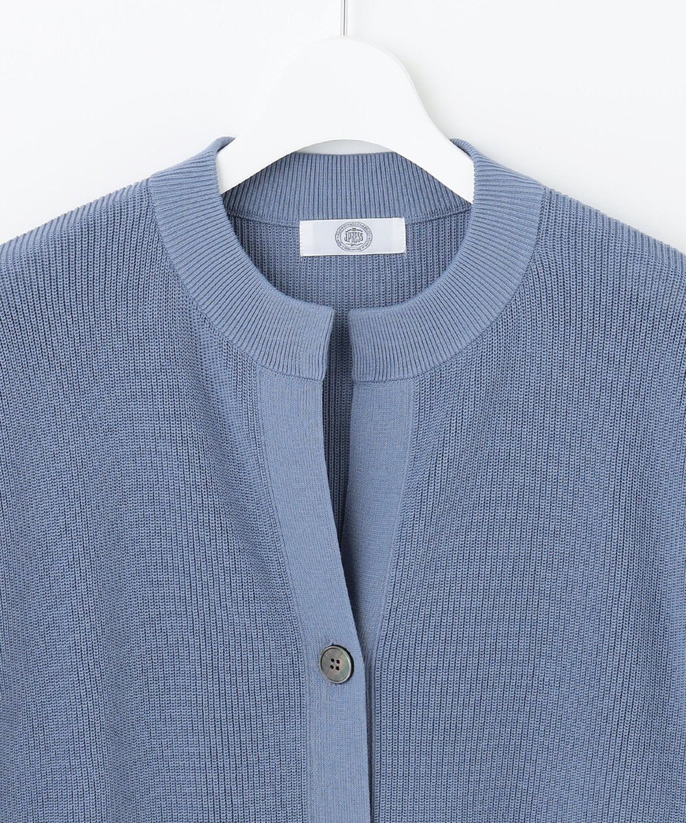 J.PRESS LADIES 【洗える】 ガスコットンアウター キーネック カーディガン 
