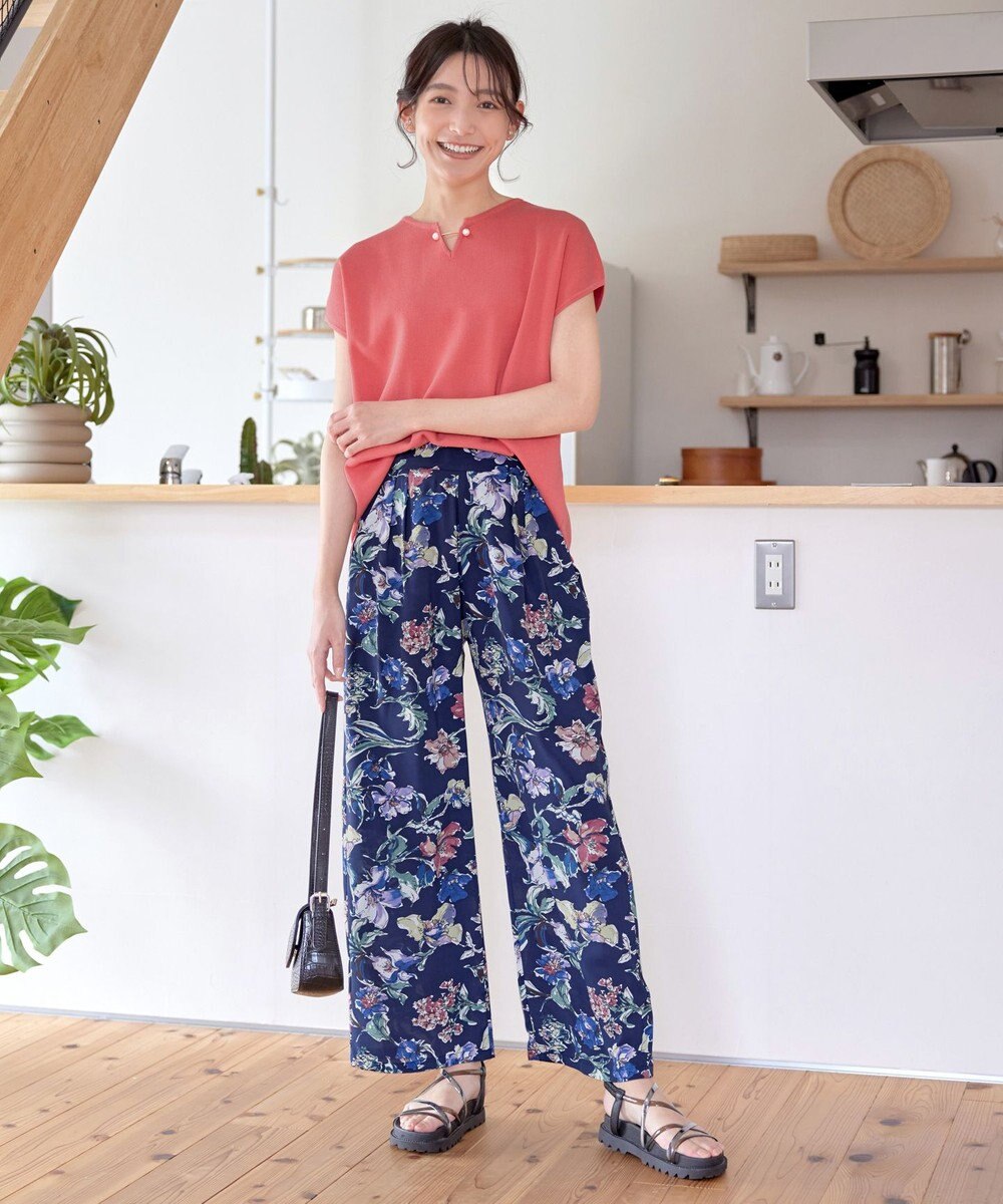 Tiaclasse 【洗える】アソートプリントワイドパンツ 