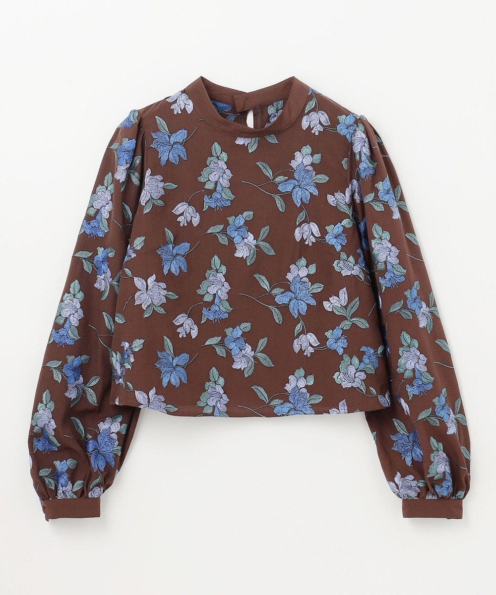 GRACE CONTINENTAL フラワー刺繍ショートトップ 