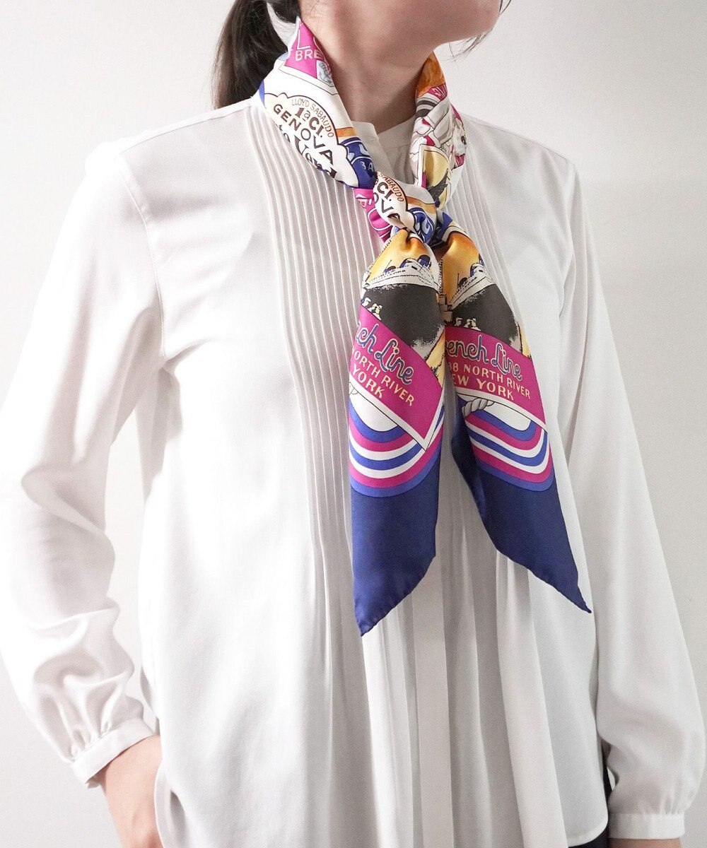 Marca ＜秋の新作！＞【 Marcaオリジナル】ボヤージュ 大判 シルクツイル スカーフ 