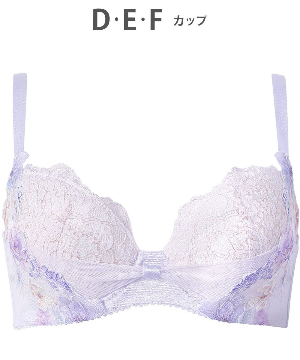 WACOAL ブラジャー 【リボンブラ 脇すっきり】 脇高設計 着やせシルエット 動いても谷間キープ Gカップまで対応 大きいサイズ レディース BXB443 /ワコール 