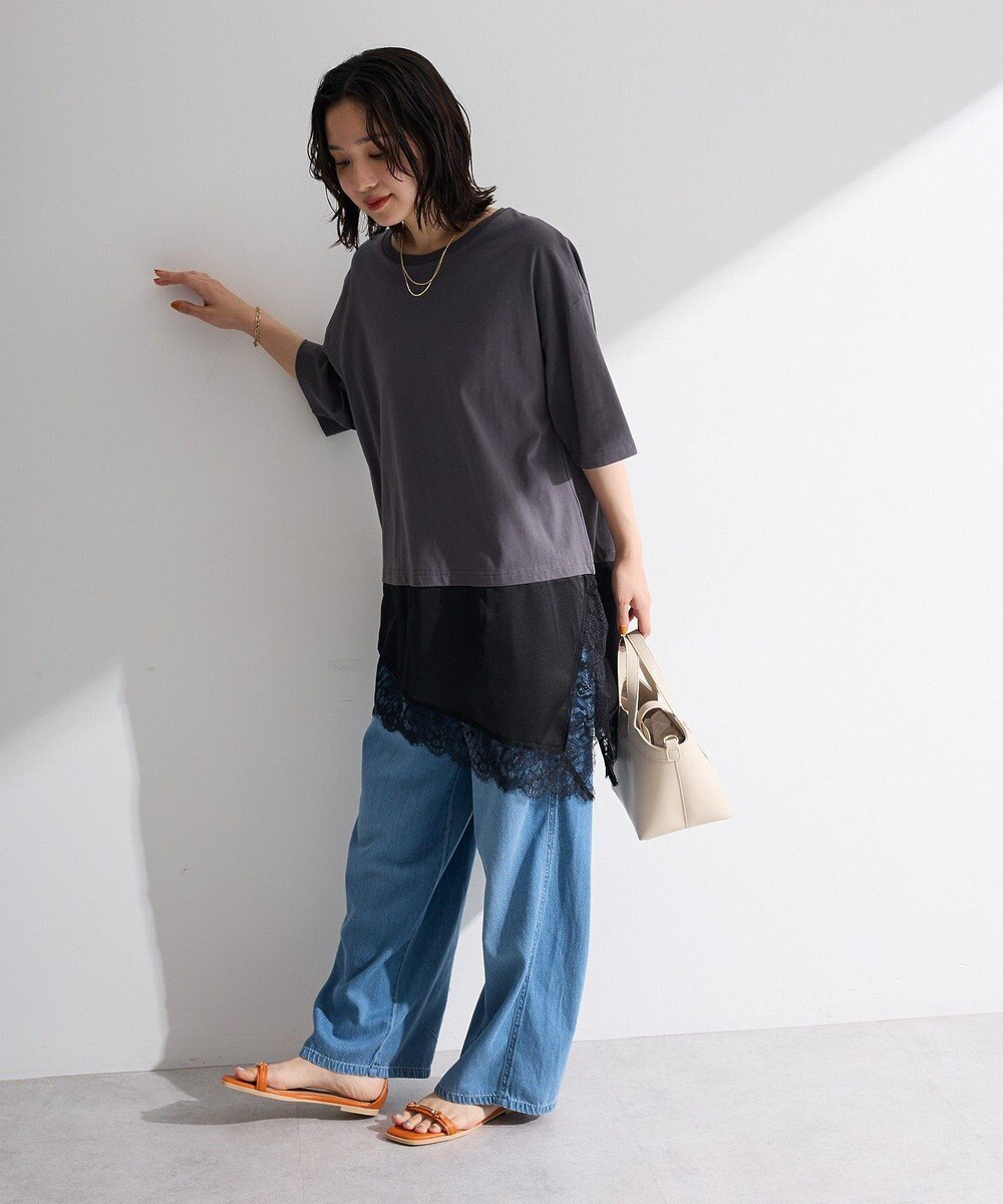 Green Parks レースドッキングＴシャツ 