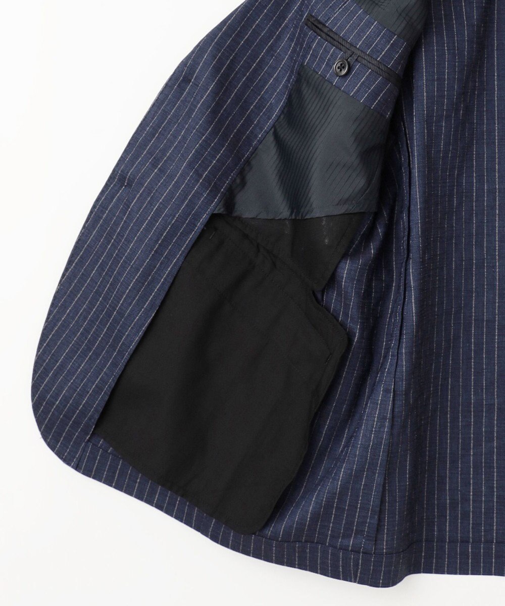 JOSEPH ABBOUD 【清涼/軽量/ストレッチ】ミックスリネンストライプジャケット 