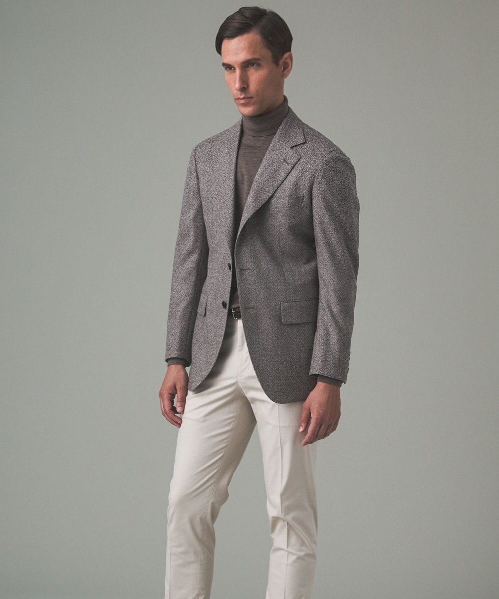 GOTAIRIKU 【DELFINO】ナポリジオメトリックツイード ジャケット_ブラウン 