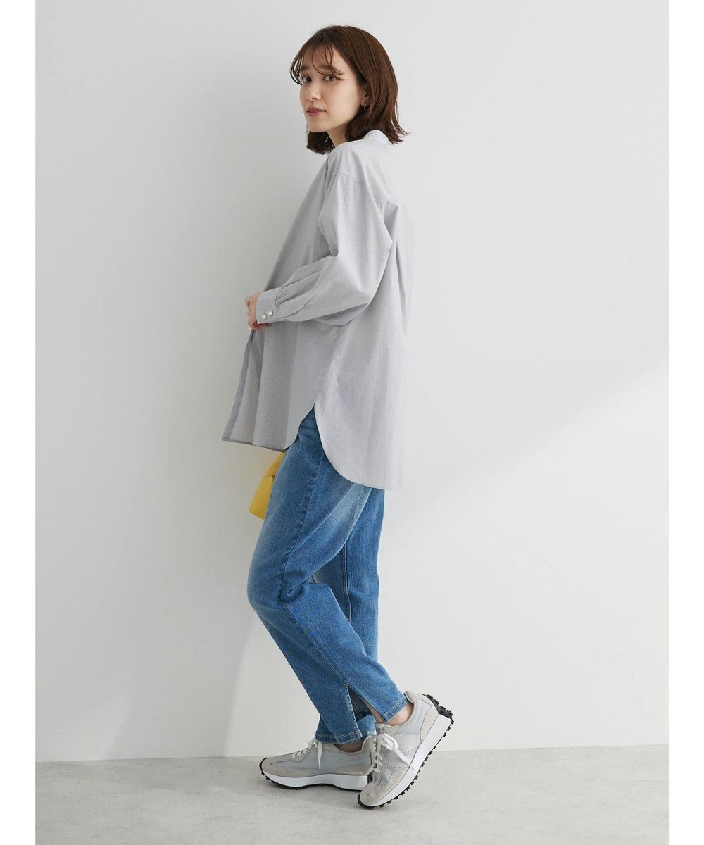 Green Parks パール釦ストライプシャツ 