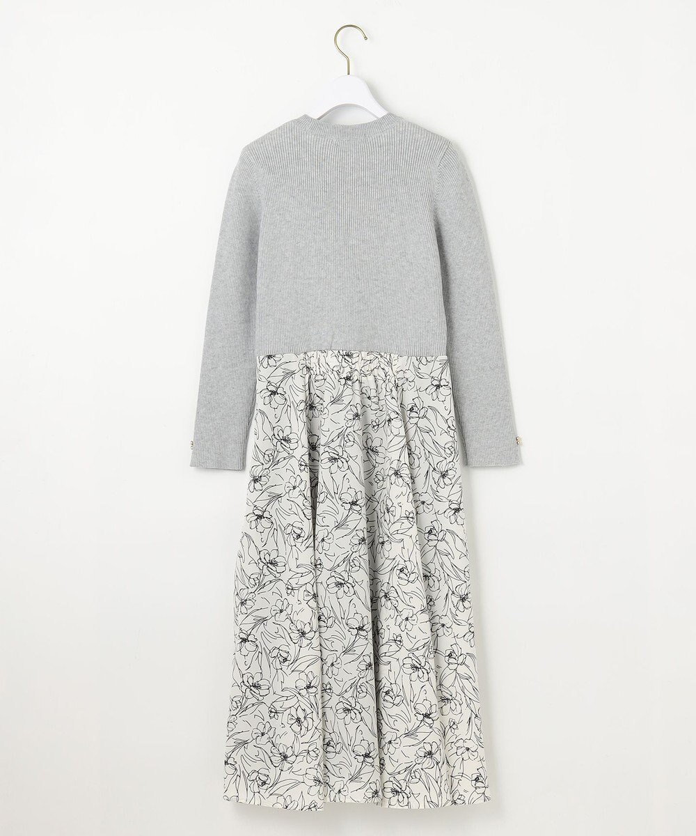 ANY SIS L 【洗える】フラワープリントドッキング ワンピース 