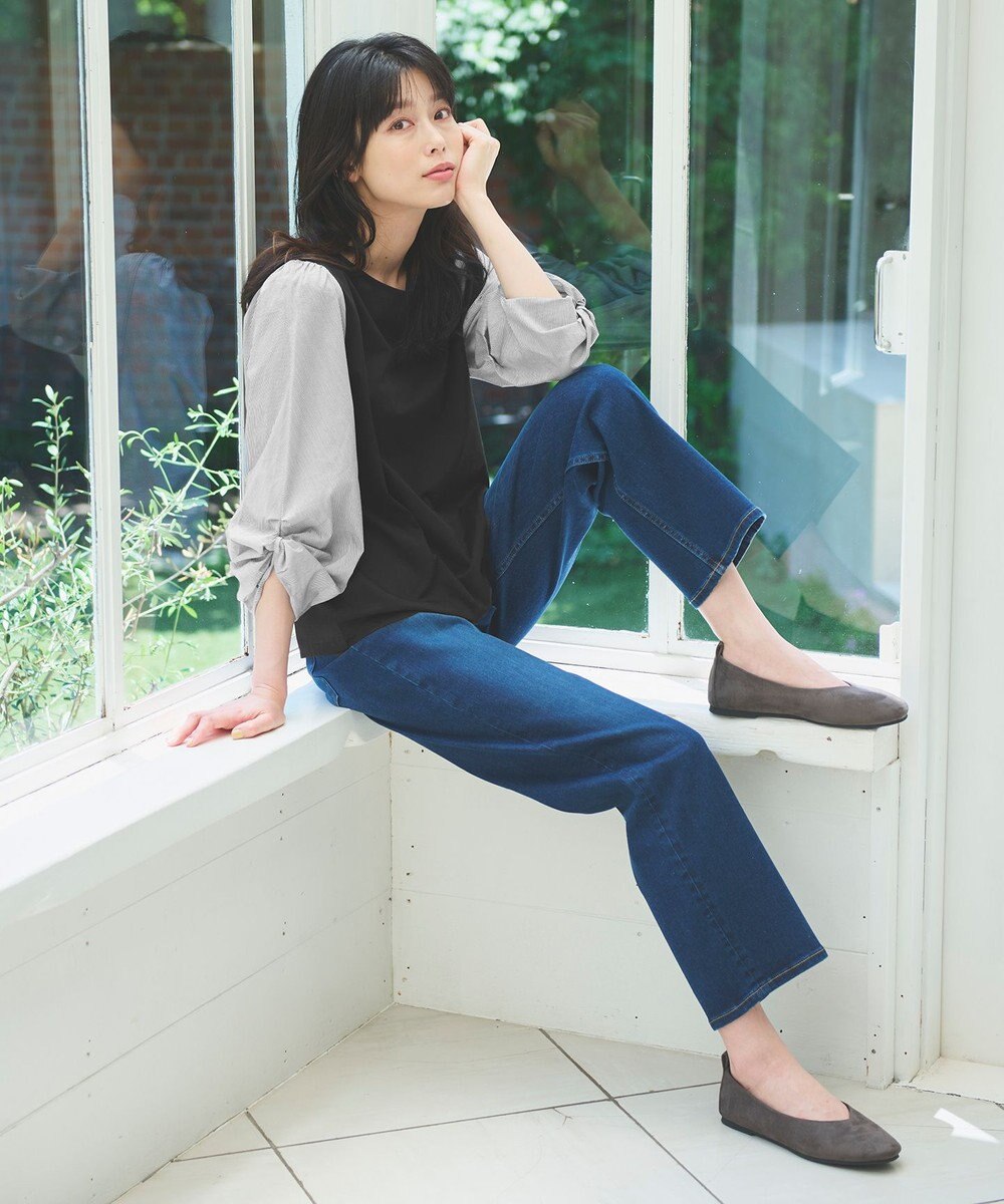 ANY 【洗濯機可】着映える袖ねじりトップス 