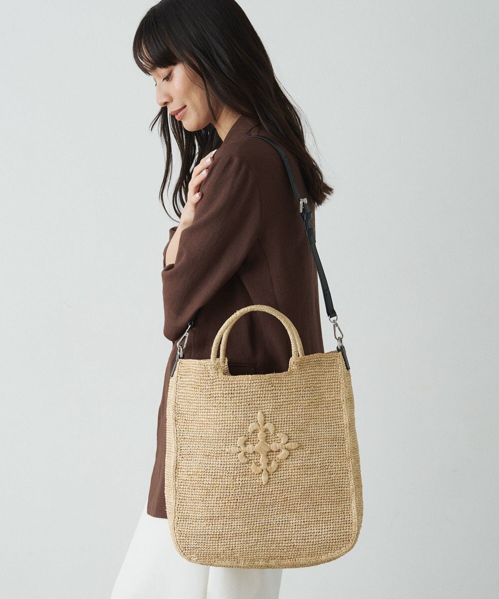 russet 《かごバッグ》インドラフィア2WAYトートバッグ(TI-368) 