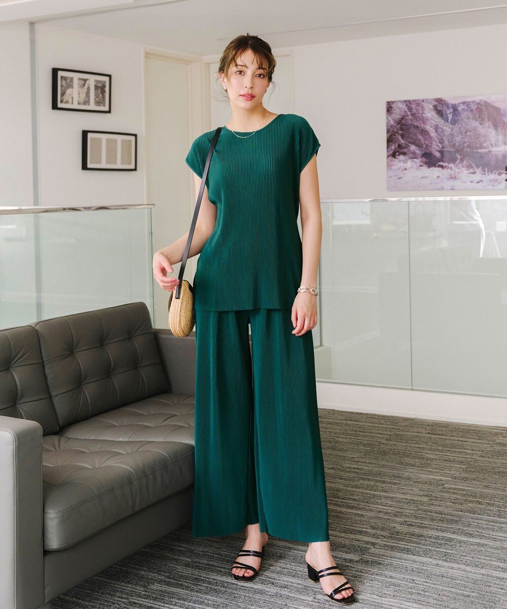 Tiaclasse 【2点セット・新色追加・洗える】クリスタルプリーツセットアップ 