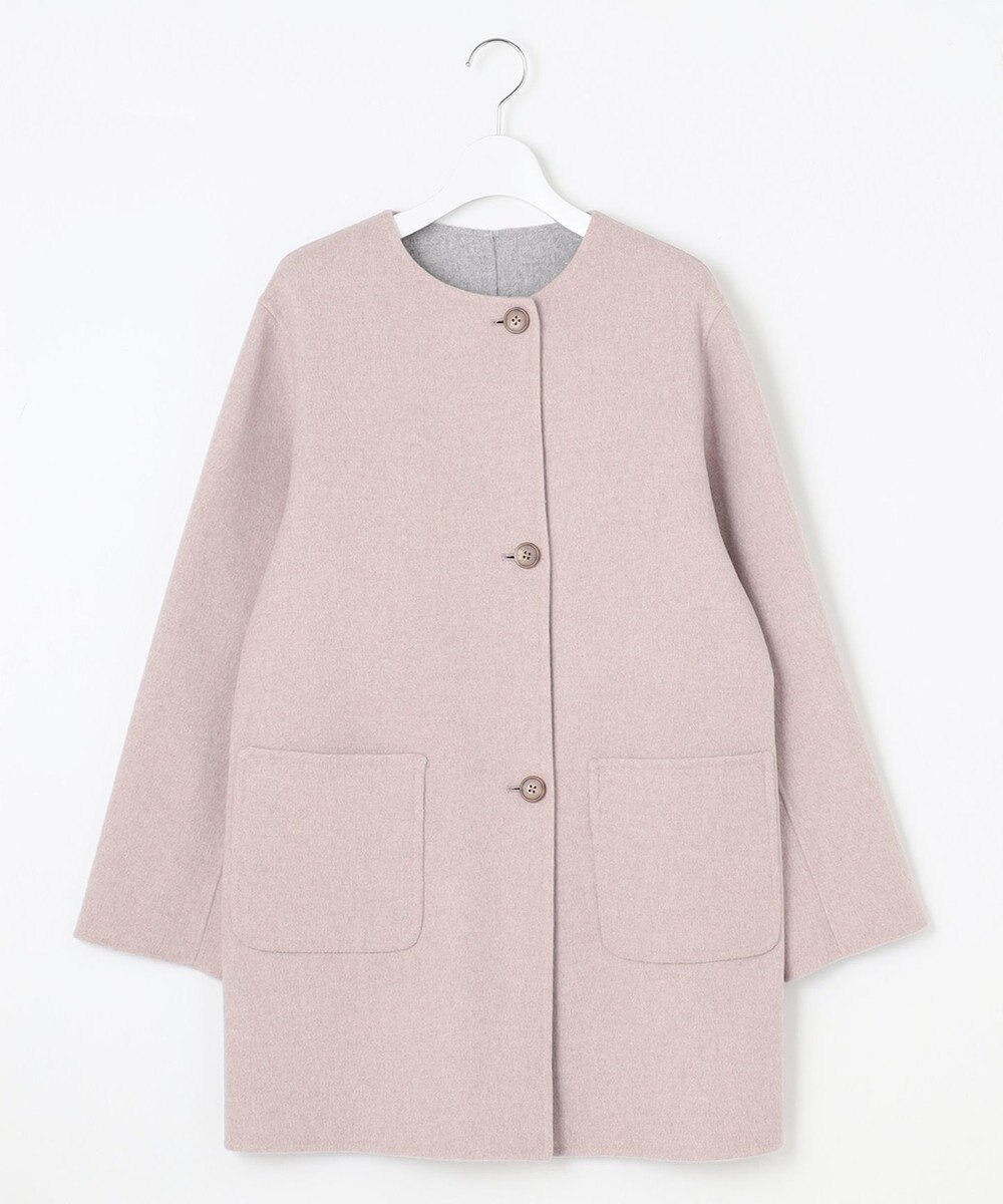 J.PRESS LADIES L 【リバーシブル】ウールナイロン リバー ミドル コート 