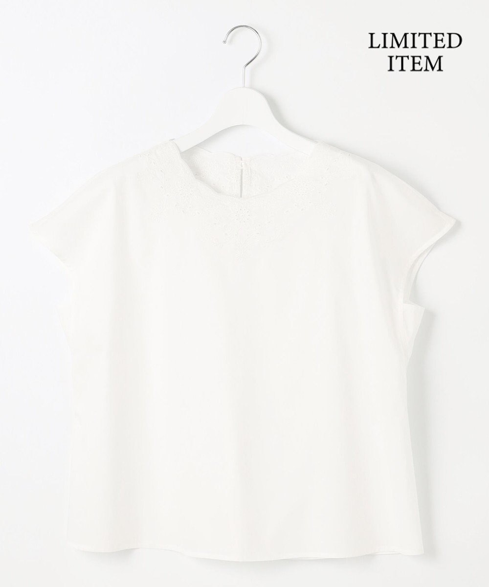 自由区 S 【WEB限定・接触冷感・洗える】エンブロイダリーローンプルオーバー ブラウス 