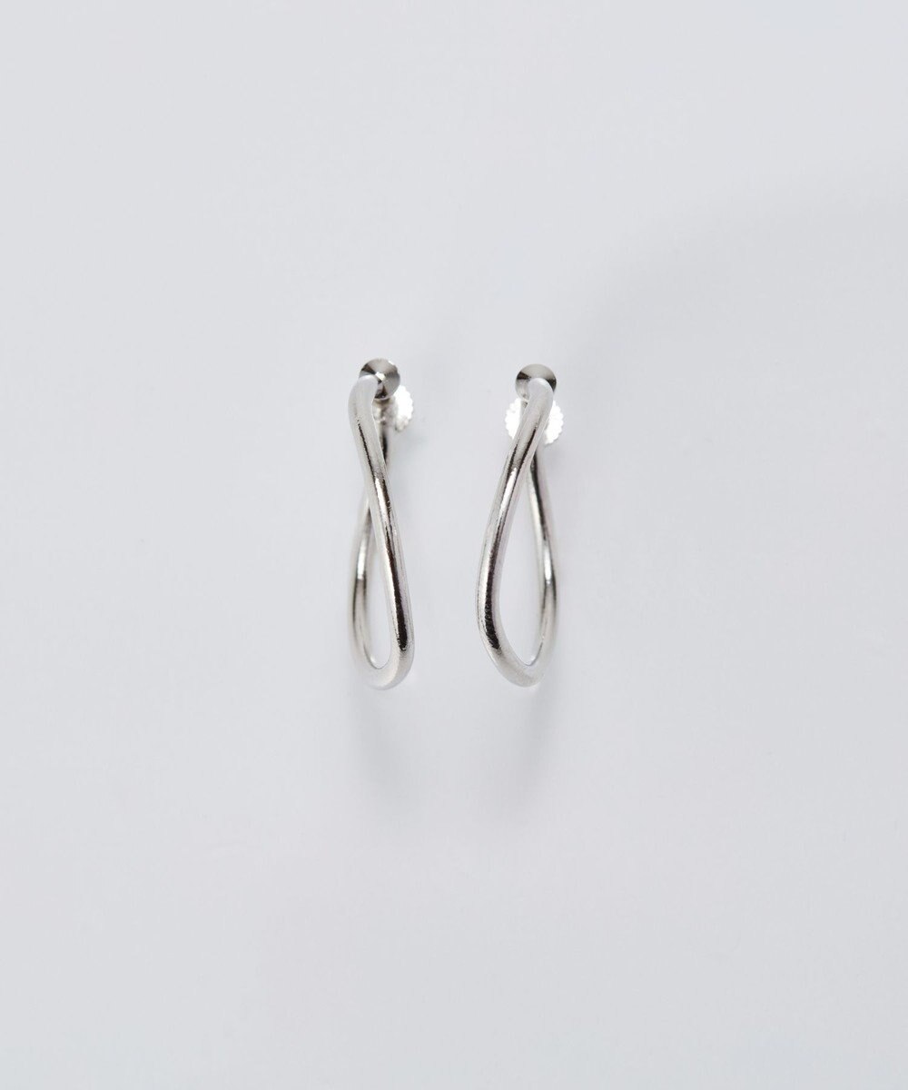 Phoebe 【金属アレルギー対応】2wayウェーブラインフープイヤリング　シルバー/ニッケルフリー 