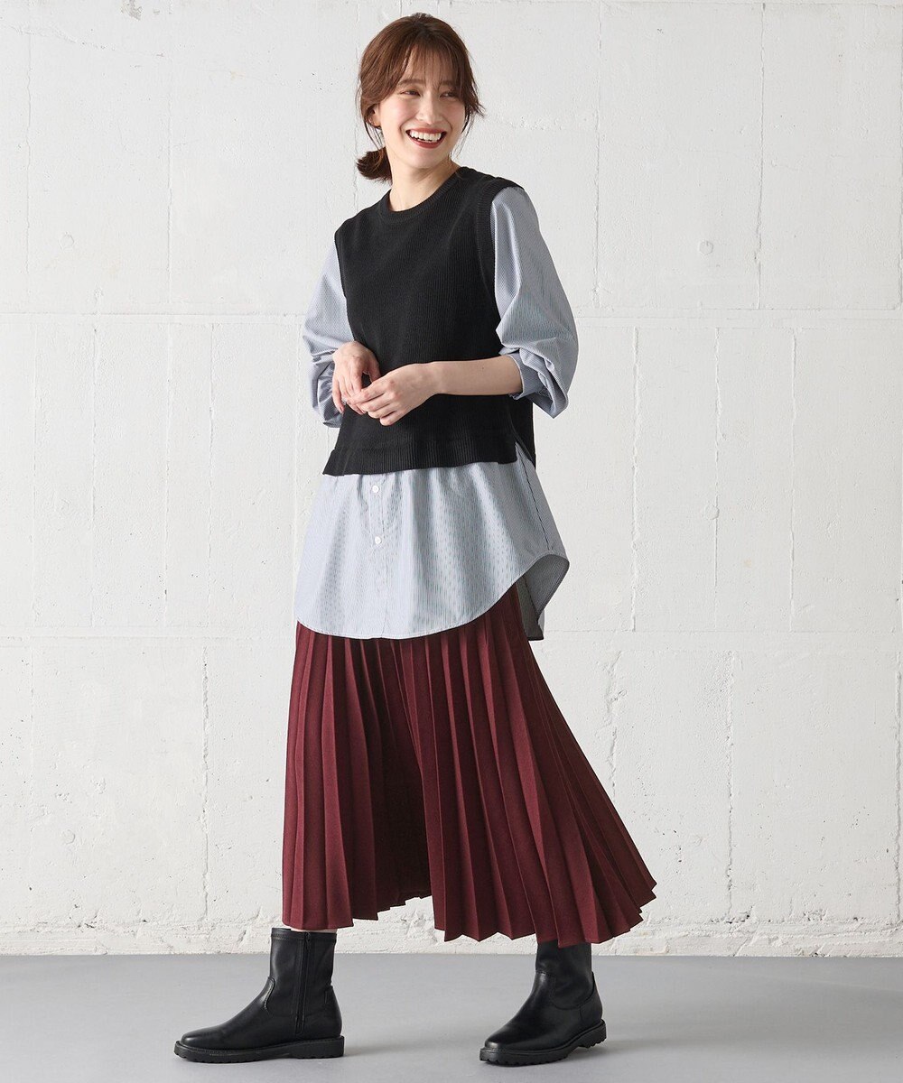 ANY L 【10色展開/ウエストゴム】ウーリッシュフラノ プリーツスカート 