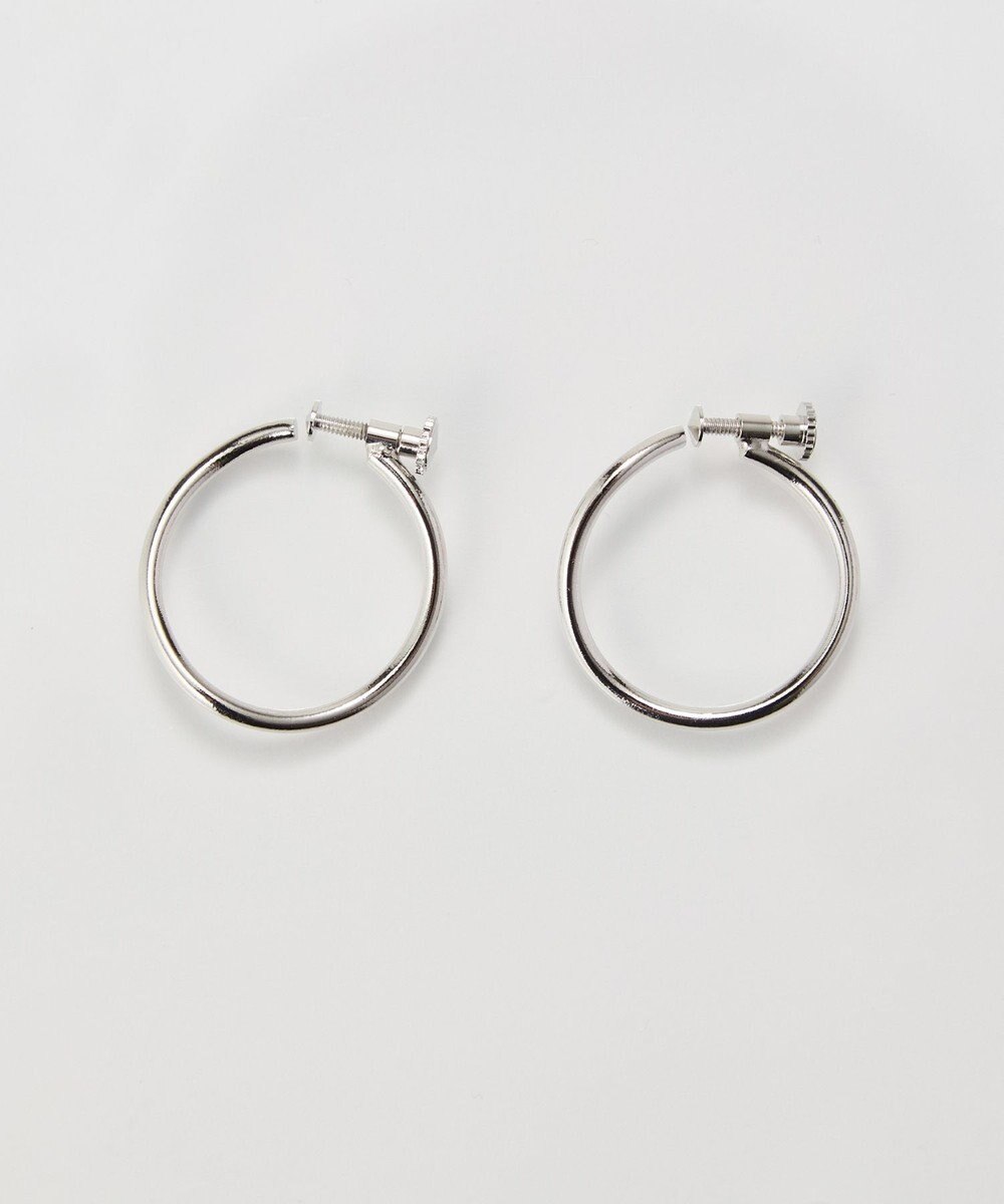 Phoebe 【金属アレルギー対応】2wayウェーブラインフープイヤリング　シルバー/ニッケルフリー 