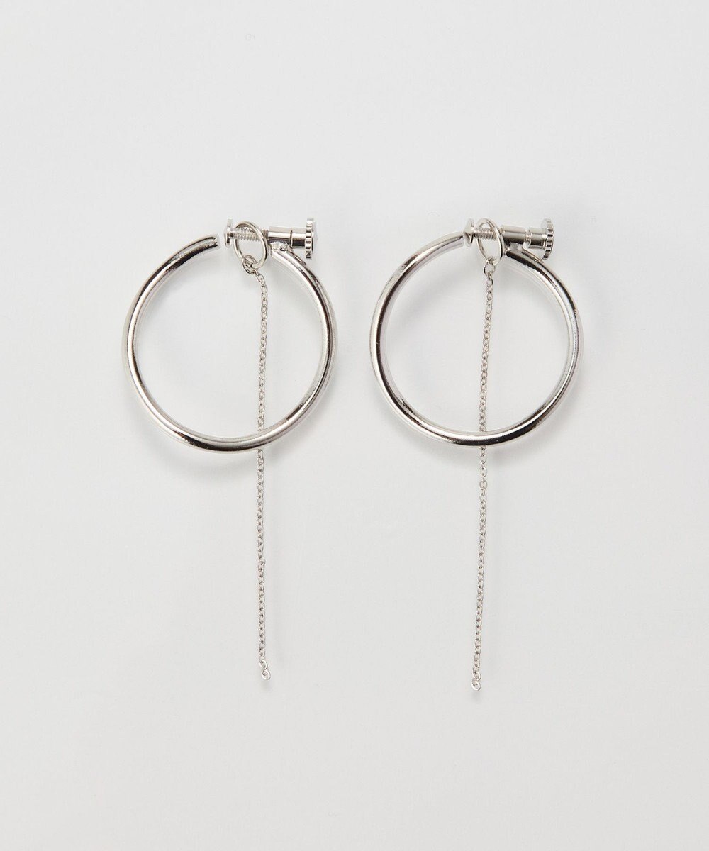 Phoebe 【金属アレルギー対応】2wayウェーブラインフープイヤリング　シルバー/ニッケルフリー 