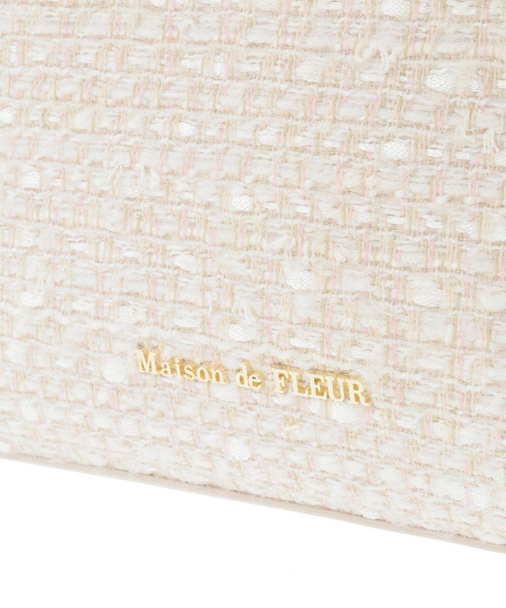 Maison de FLEUR LINTONツイードスクエアフリルトートバッグ 