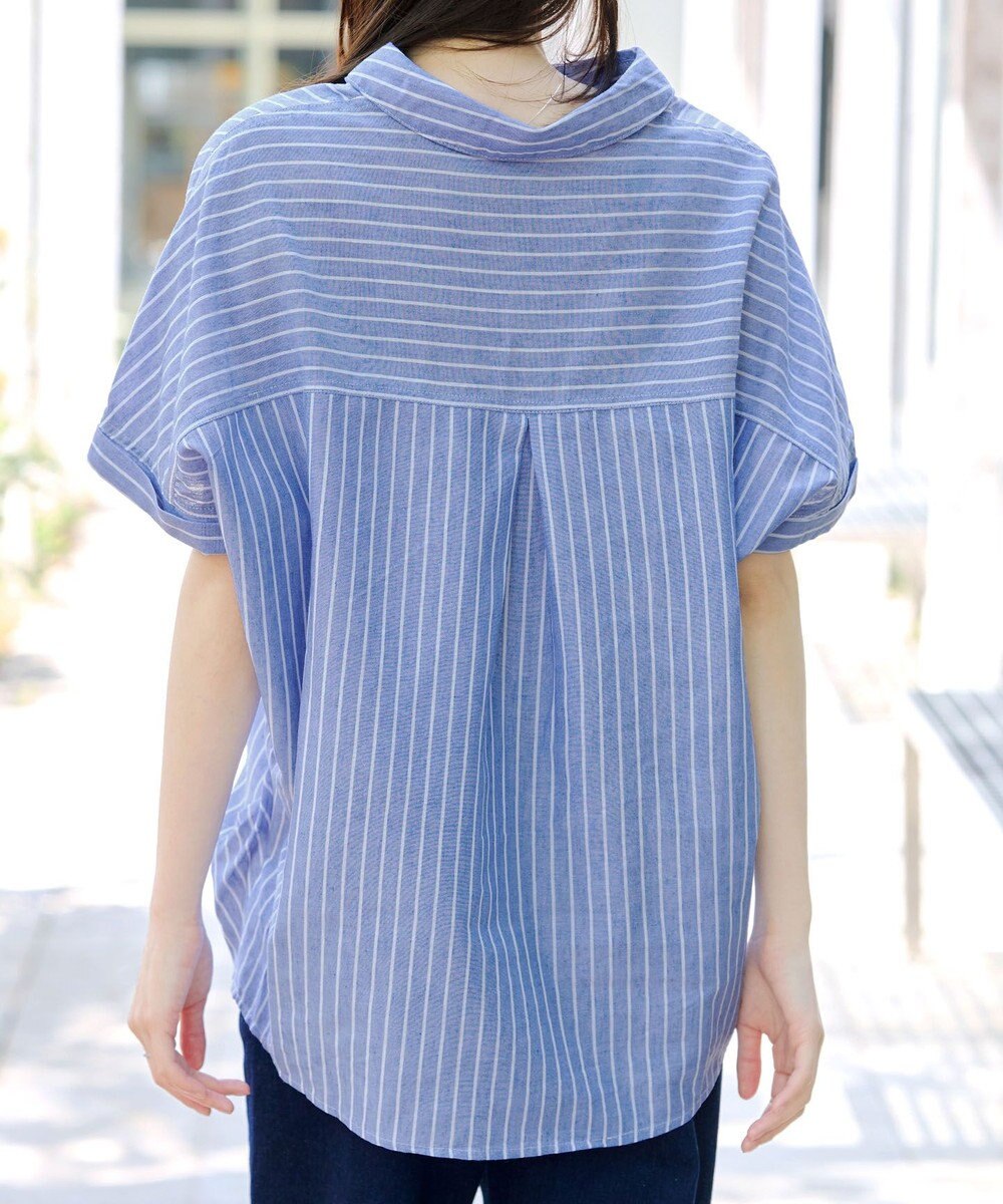 Tiaclasse 【洗える】 リネンミックススキッパーシャツ 