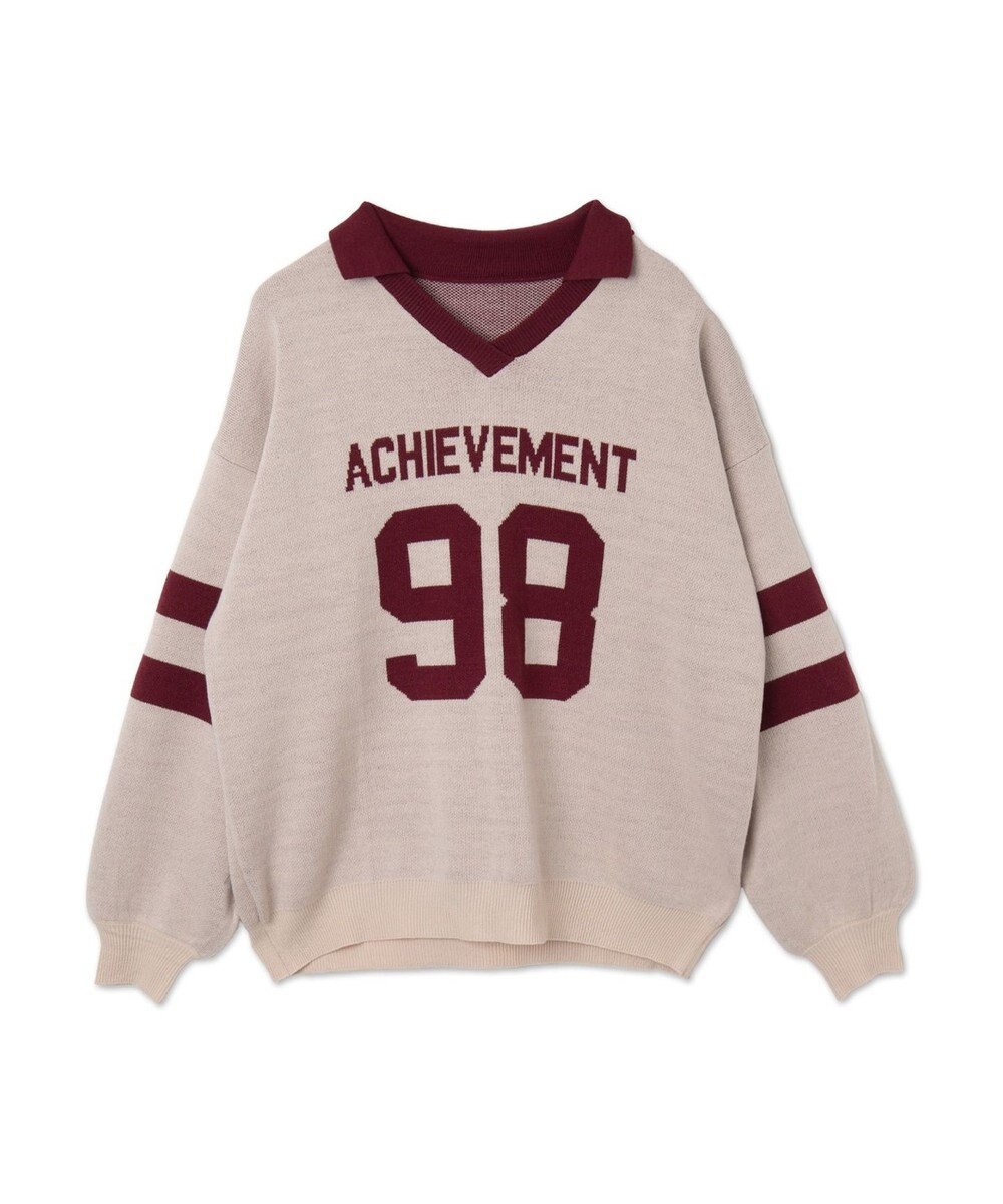 WEGO ナンバリングジャガードニット 