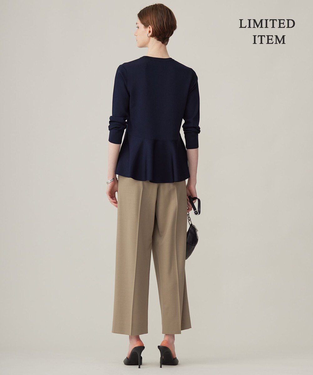 ICB L 【WEB限定・洗える】シンセティックヤーンスムース ペプラムニット 