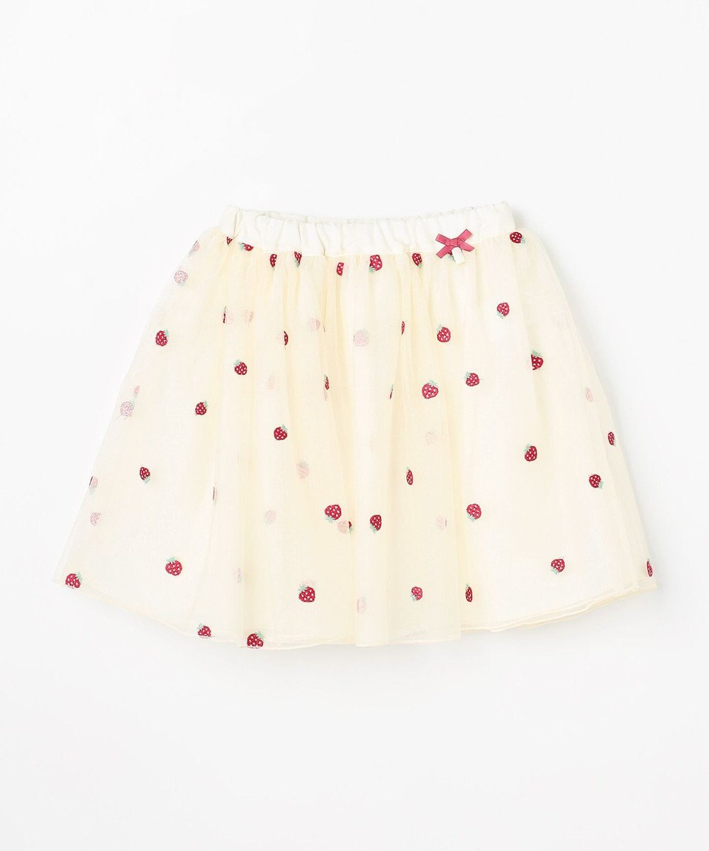 ANY KIDS 【Strawberry Collection】総刺繍 いちごチュールスカート 