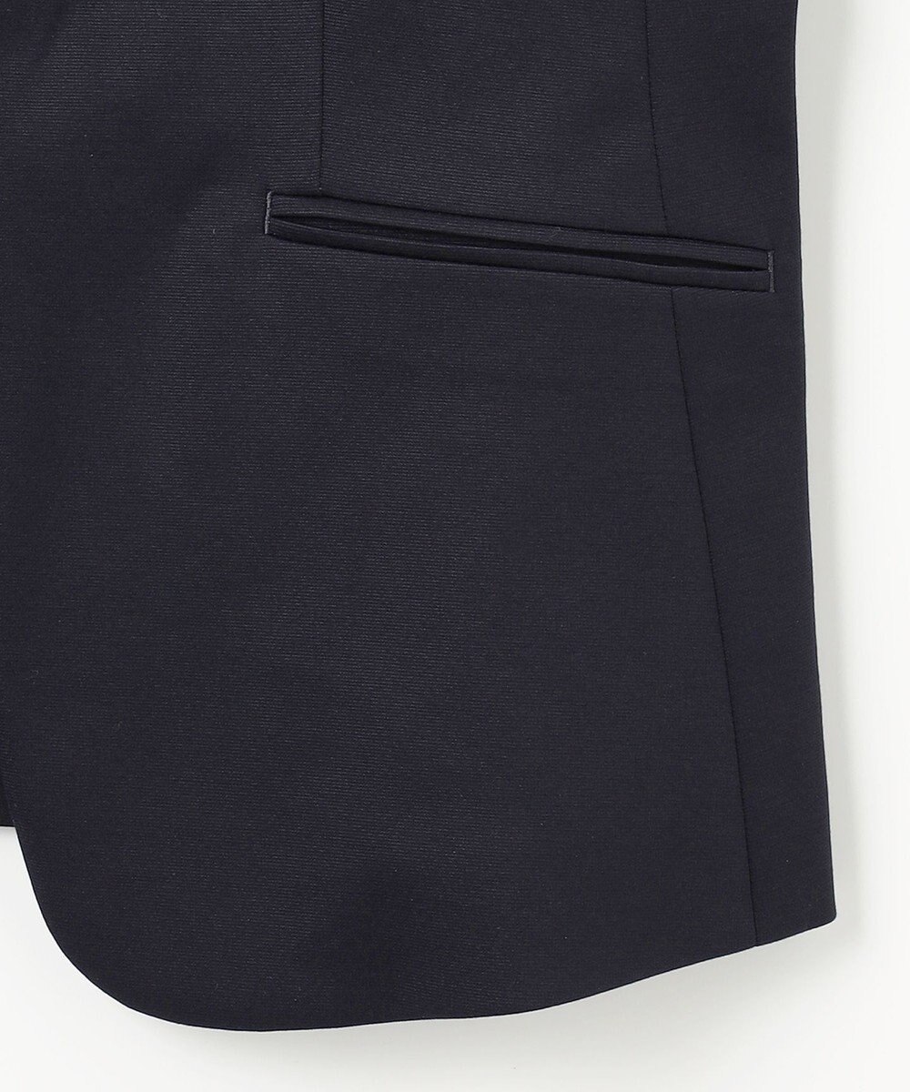 J.PRESS LADIES 【セットアップ対応・洗える・抗菌防臭】T/Cポンチ ノーカラー ジャケット 