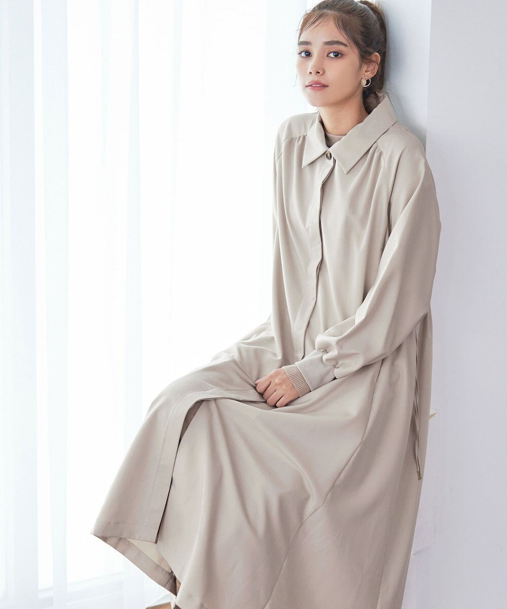 Tiaclasse 【洗える】ラグランパフスリーブトレンチコート 