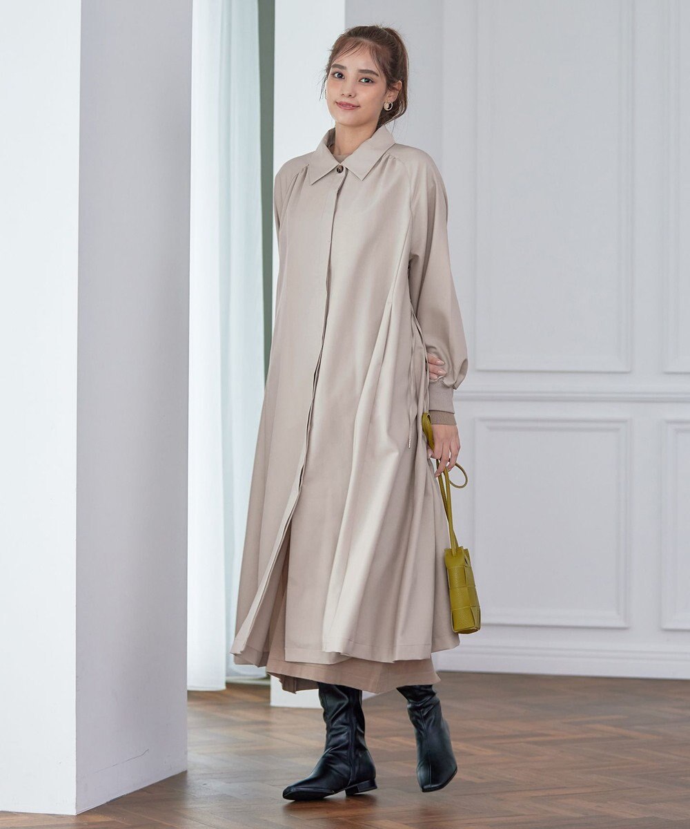 Tiaclasse 【洗える】ラグランパフスリーブトレンチコート 